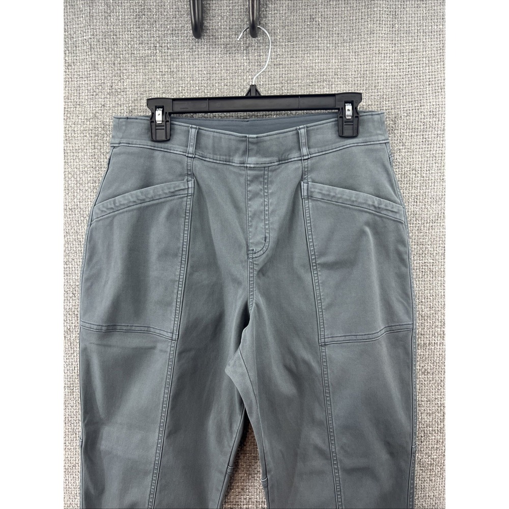 Spanx Stretch Twill Straight Leg Pant Blue Gray Women's XL‎ Pockets Pull-On